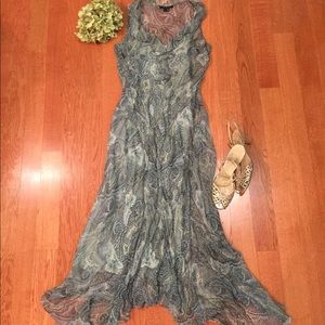 Beautiful ECI sheer Maxi dress with silk slip